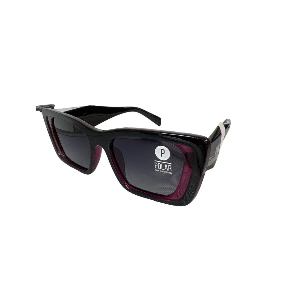 Kreedom Polarized Sunglasses UV Protection Black Purple Frame Modern Eyewear NEW